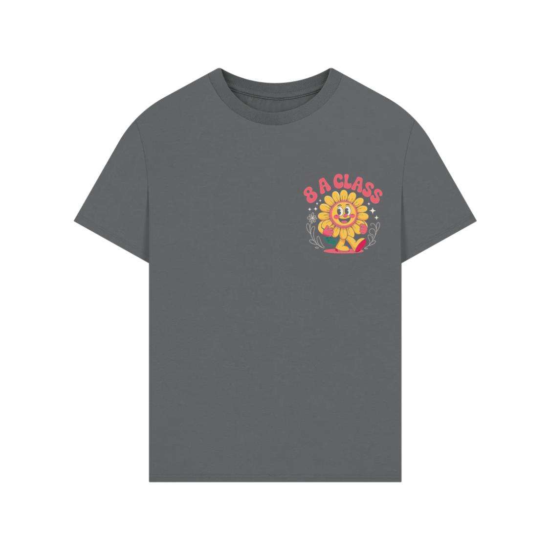 8A Class Happy Flower Groovy Artwork for Fun School Day Vibes T-Shirt - Image 3