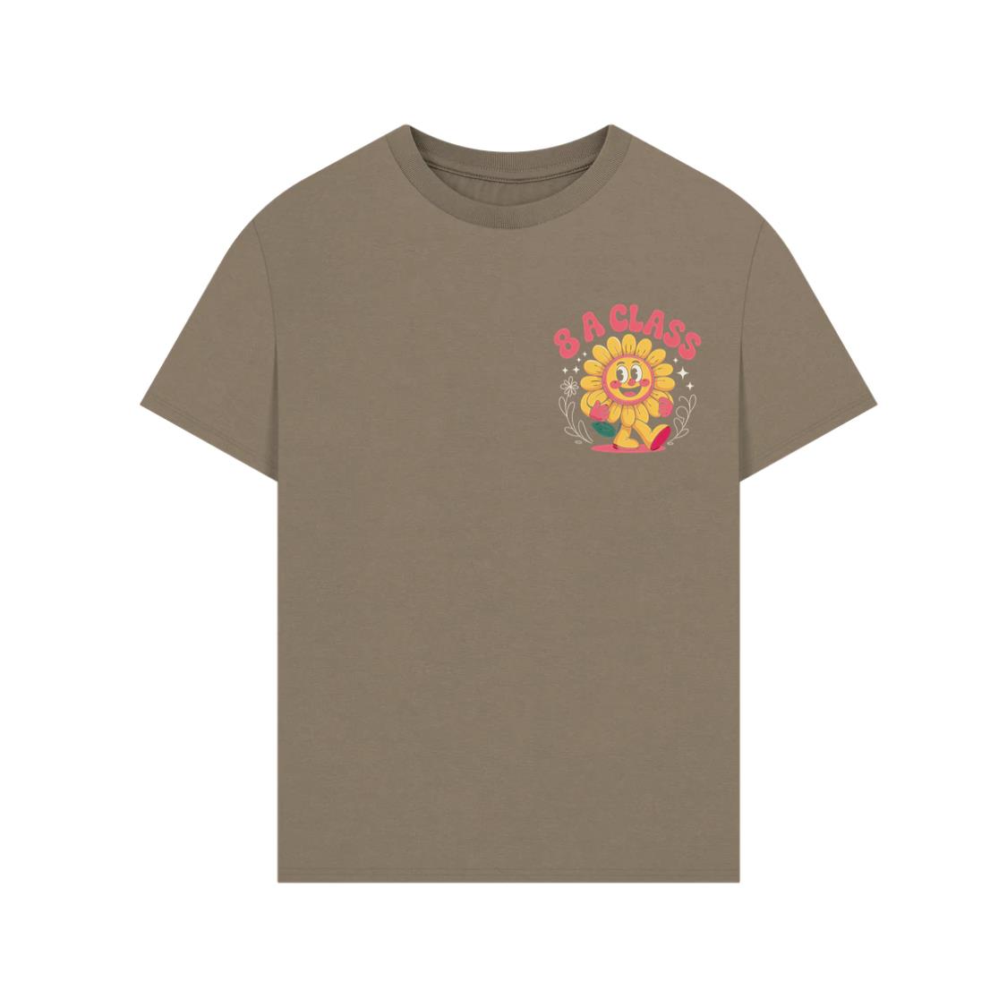 8A Class Happy Flower Groovy Artwork for Fun School Day Vibes T-Shirt - Image 4