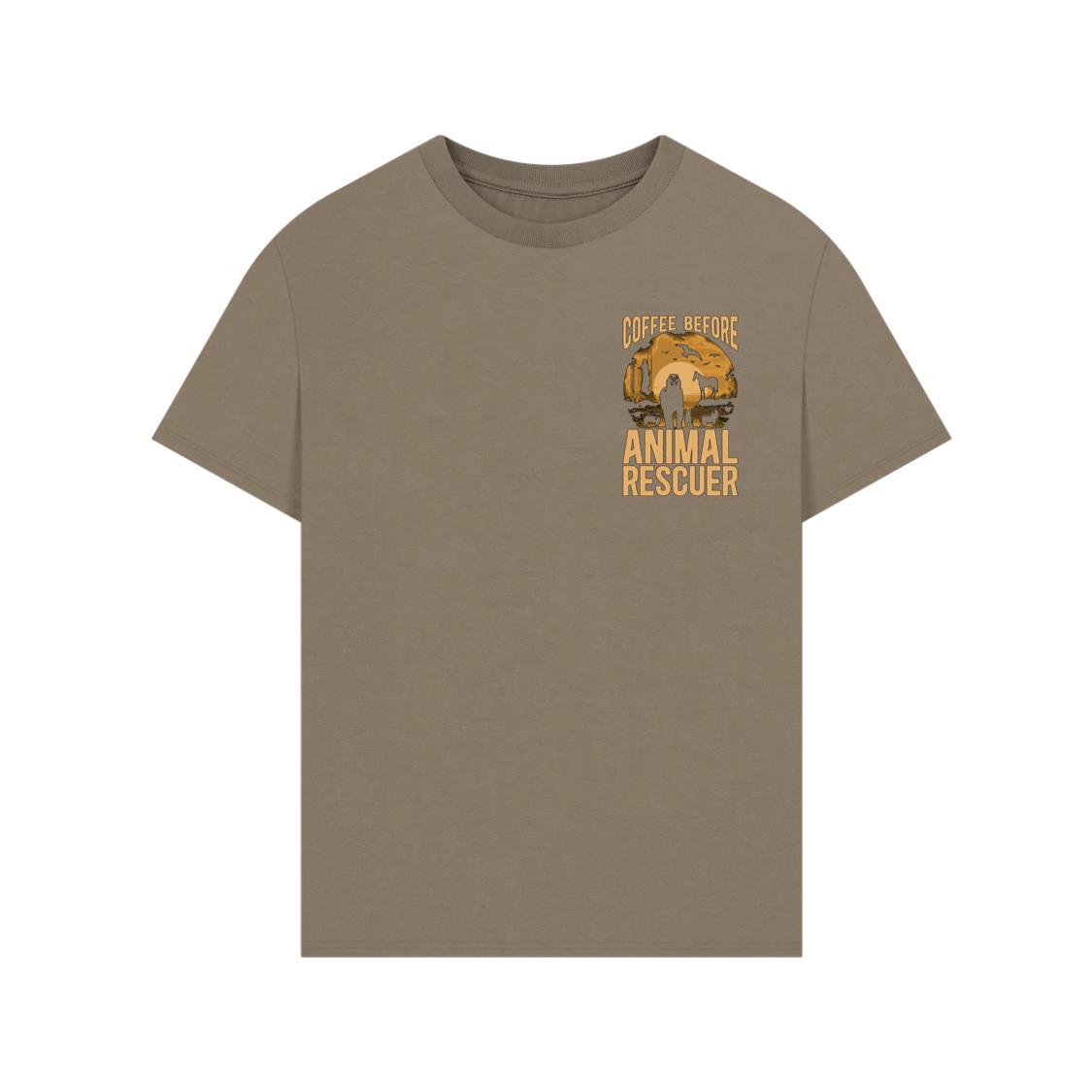 Coffee Before Animal Rescue Funny Dog Cat Lover Gift T-Shirt - Image 4