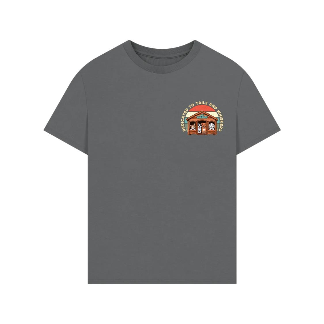 Dedicated to Tails and Whiskers Animal Shelter Foster Home Gift T-Shirt - Image 3