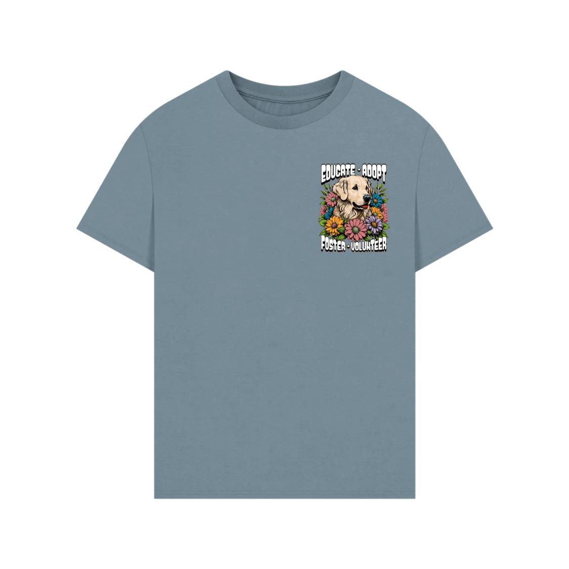 Educate Adopt Foster Volunteer Animal Shelter Dog Cat Rescue Gift T-Shirt - Image 2