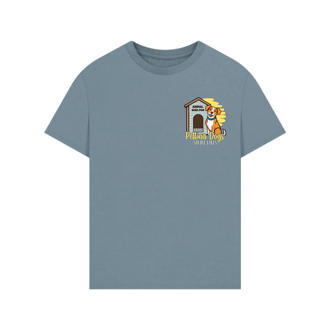 Petting Dogs Saving Lives Animal Shelter Rescue Dog Lover Gift T-Shirt - Image 2