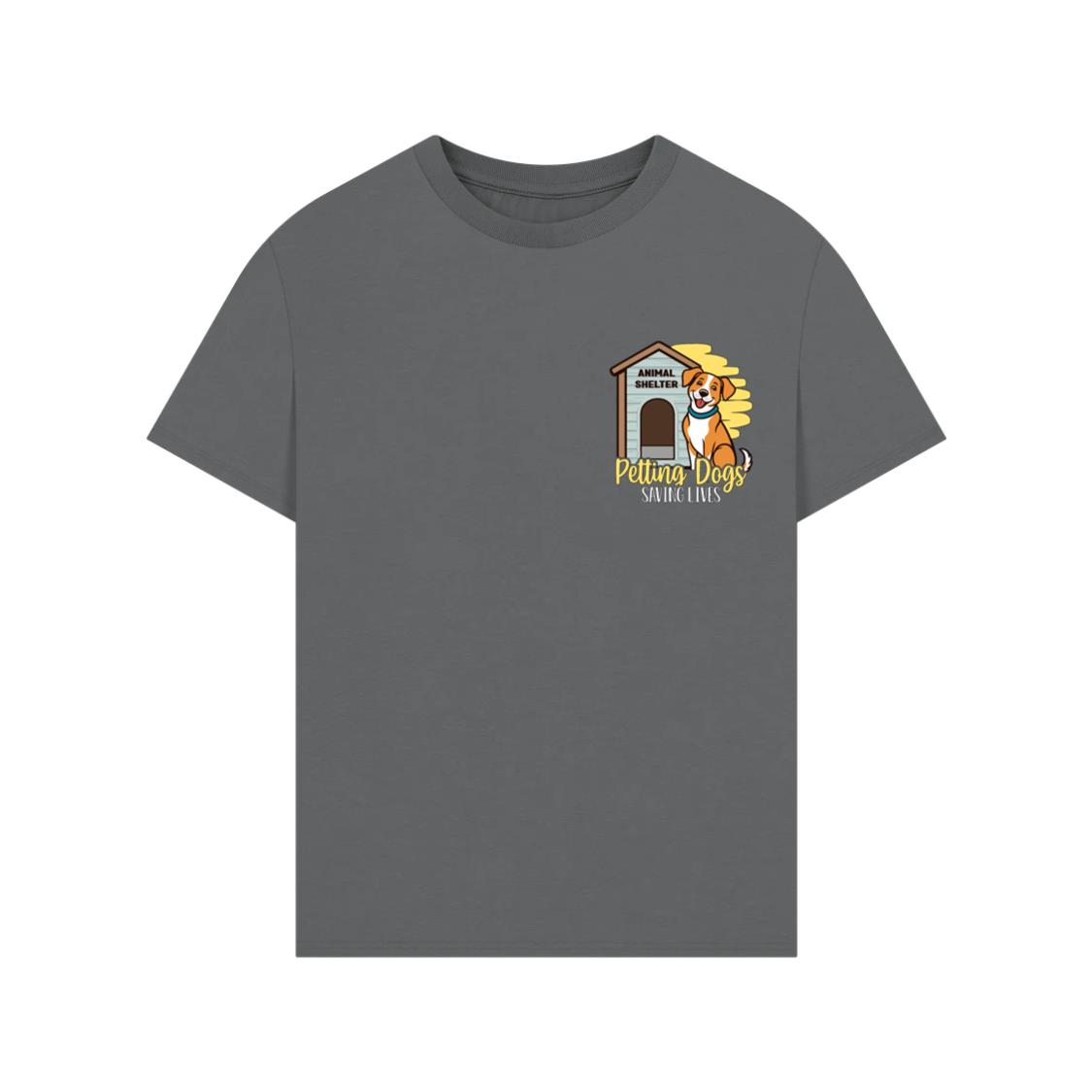 Petting Dogs Saving Lives Animal Shelter Rescue Dog Lover Gift T-Shirt - Image 3