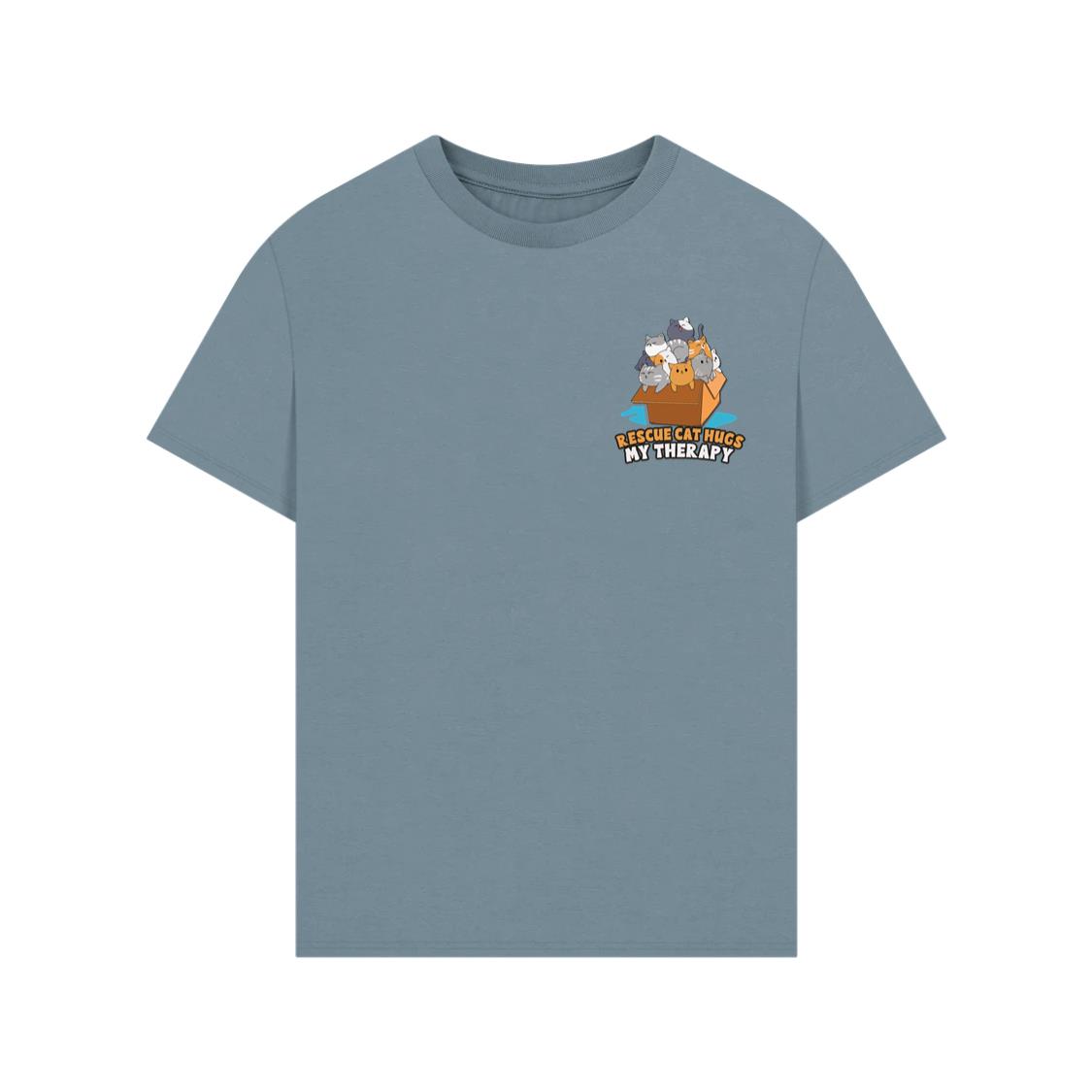 Rescue Cat Hugs My Therapy Animal Rescue Adoption Gift T-Shirt - Image 2