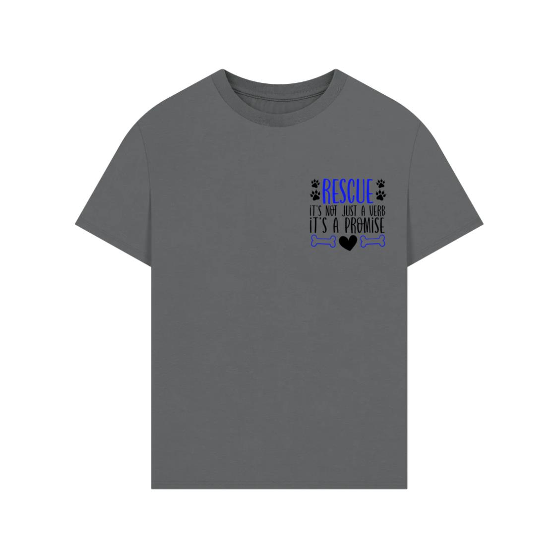 Rescue It’s Not Just a Verb It’s a Promise Dog Cat Adoption Gift T-Shirt - Image 3