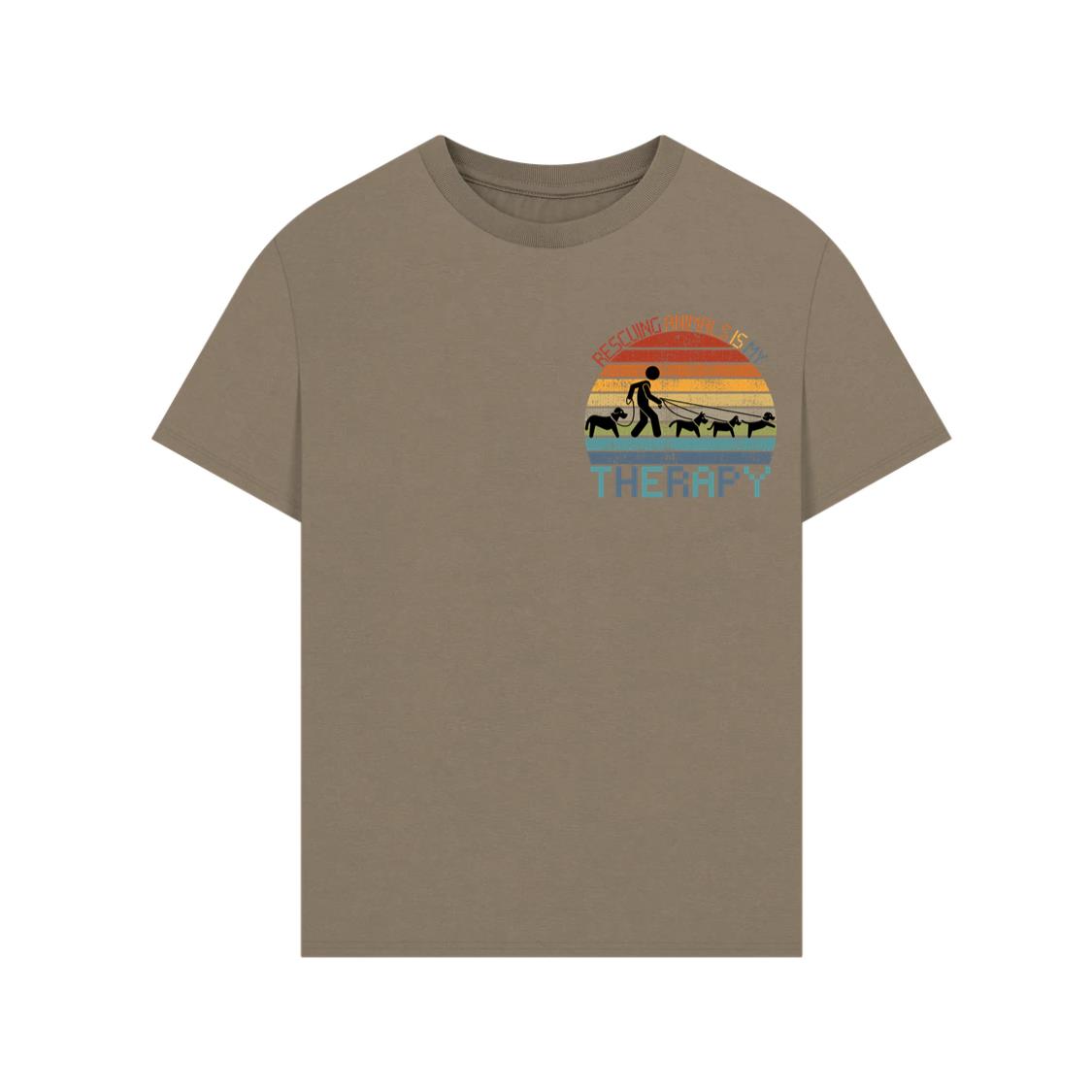 Rescuing Animals Is My Therapy Animal Control Worker Gift T-Shirt - Image 4